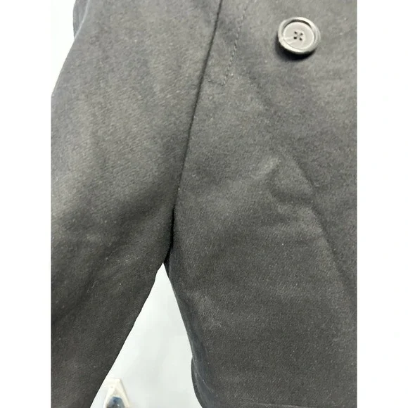 J.CREW Black Double-Breasted Long Coat Wool Cashmere Blend Collared Women 8 - Picture 5 of 7